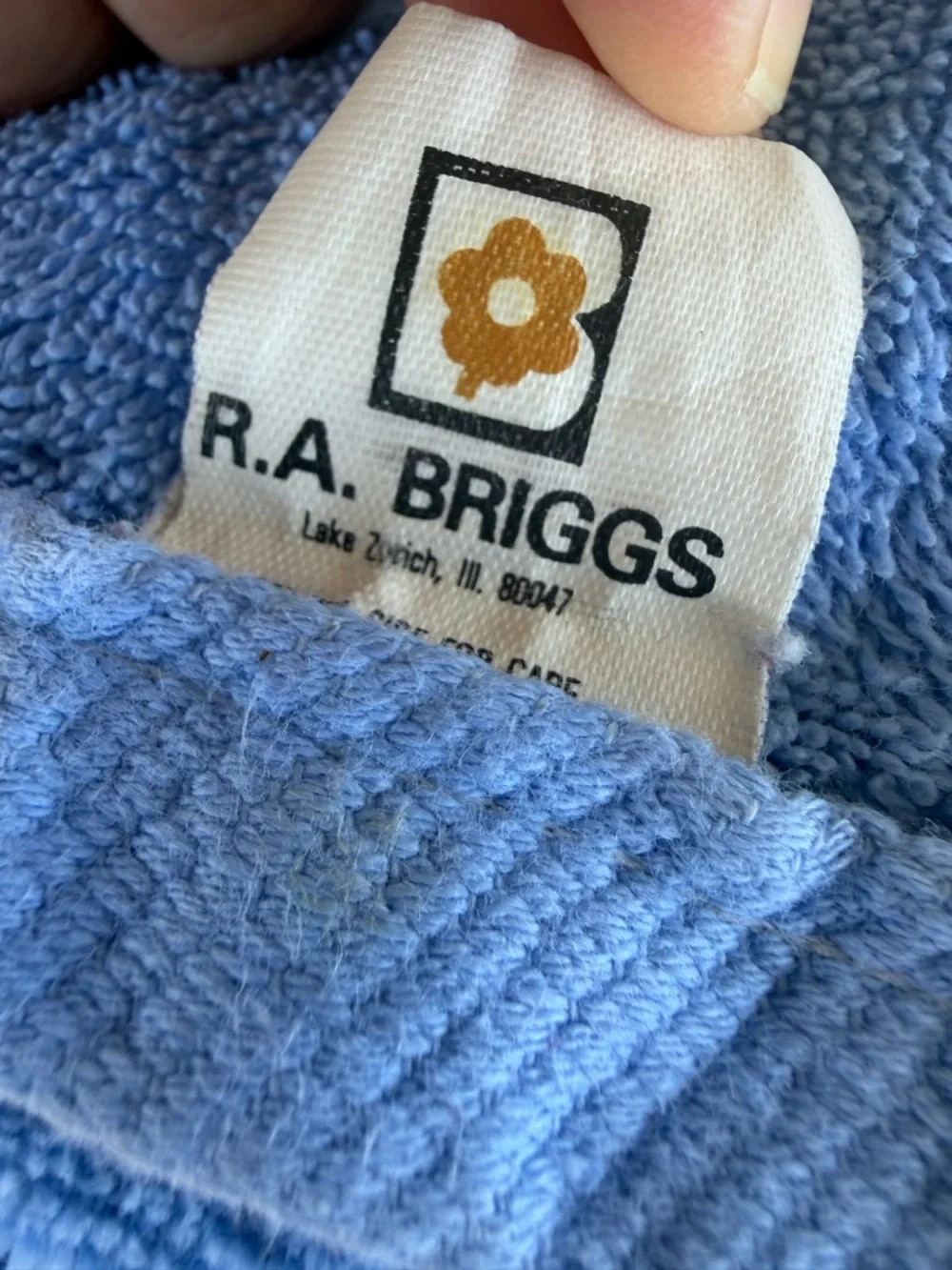 VTG Country Goose 3-Piece Bath Towel Set Blue Farmhouse Cottage RA Briggs FLAW - Picture 9 of 16